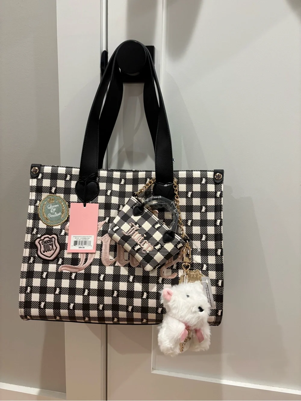 Juicy Couture Study in Style Black & White Scottie Tote